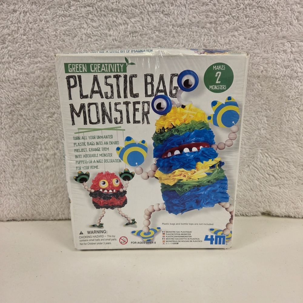 4M Green Creativity Plastic Bag Monster Kit Eco Friendly DIY Craft 3744 NEW